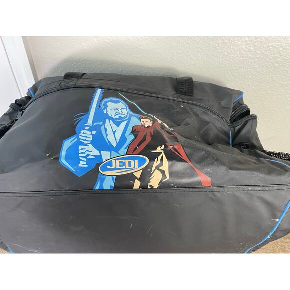 Star Wars Jedi Gym‎ Duffel Bag Black Blue Shoulder Strap Qui-Gon Obi-Wan Graphic - Picture 5 of 10